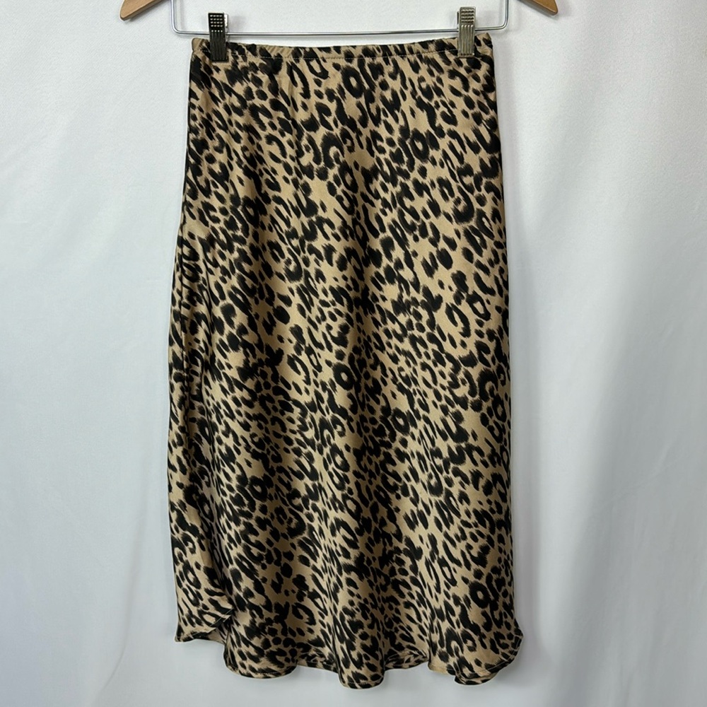Sienna Sky High Waist Animal Print‎ Midi Skirt Size S